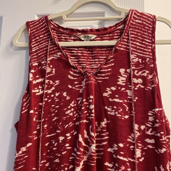 Lucky Brand Maroon Sleeveless Batik Dress Size XL - Picture 4 of 11